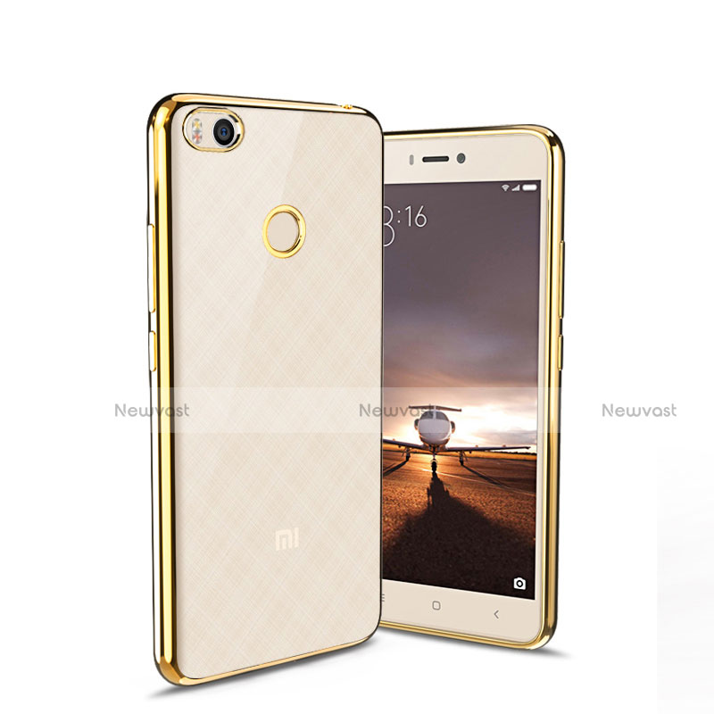 Silicone Transparent Matte Finish Frame Case for Xiaomi Mi 4S Gold