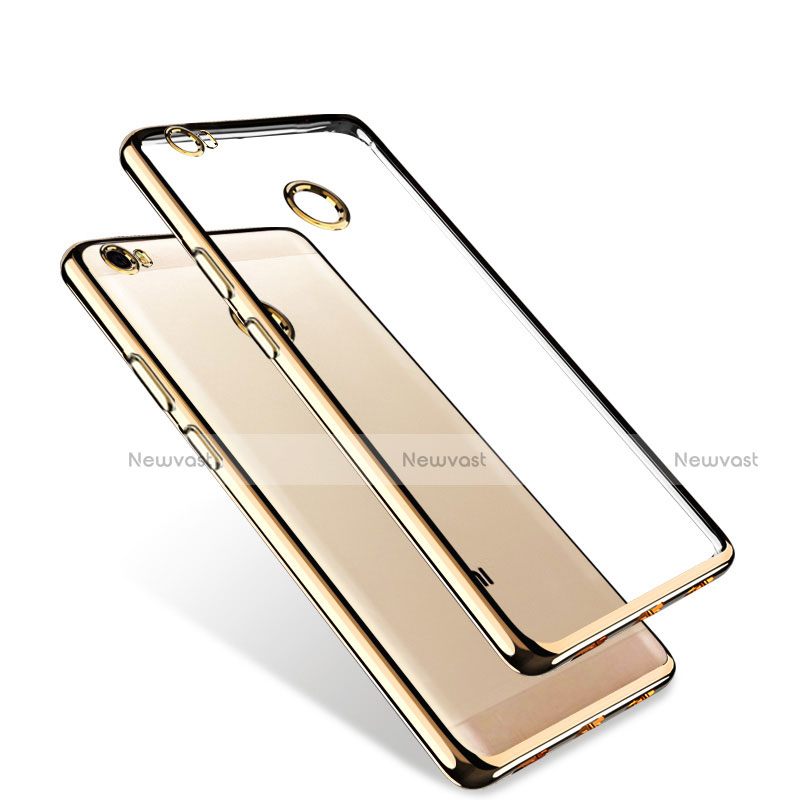 Silicone Transparent Matte Finish Frame Case for Xiaomi Mi Max Gold