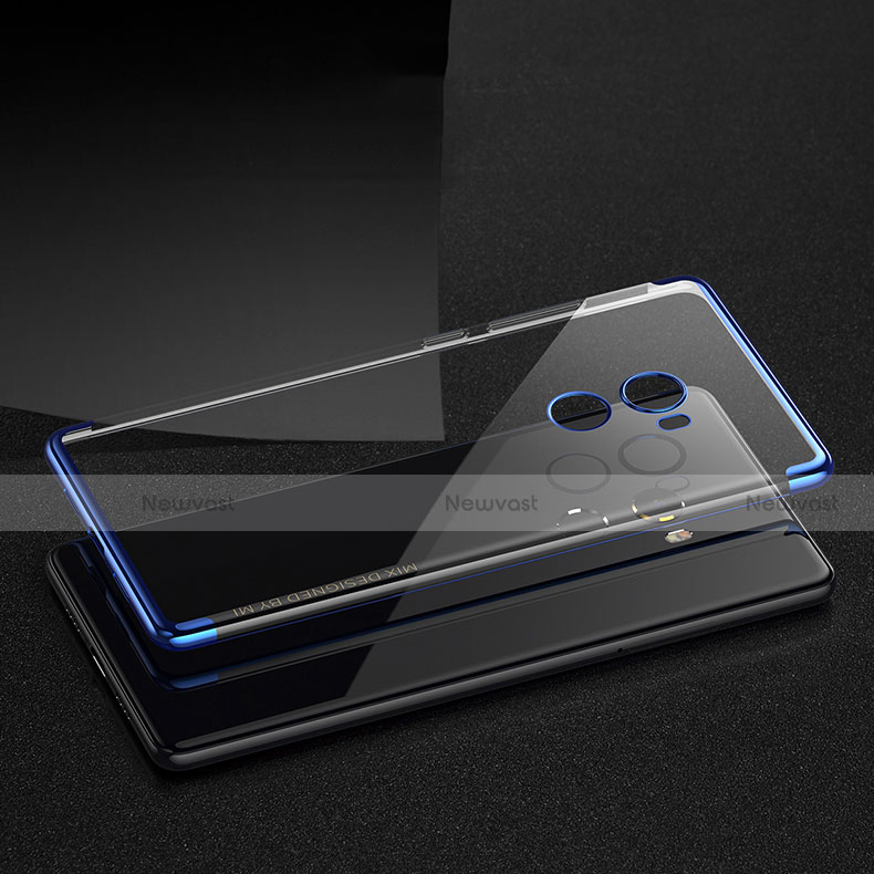 Silicone Transparent Matte Finish Frame Case for Xiaomi Mi Mix Evo Blue