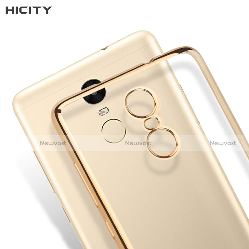 Silicone Transparent Matte Finish Frame Case for Xiaomi Redmi Note 3 Gold