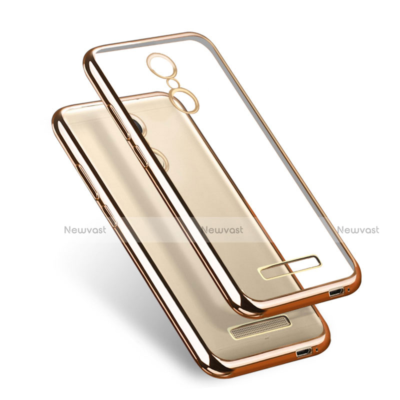 Silicone Transparent Matte Finish Frame Case for Xiaomi Redmi Note 3 Gold