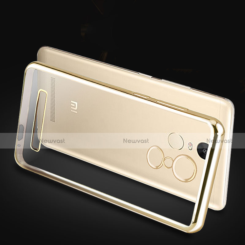 Silicone Transparent Matte Finish Frame Case for Xiaomi Redmi Note 3 Gold