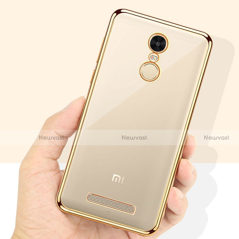 Silicone Transparent Matte Finish Frame Case for Xiaomi Redmi Note 3 Gold