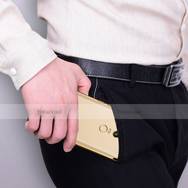 Silicone Transparent Matte Finish Frame Case for Xiaomi Redmi Note 4 Standard Edition Gold