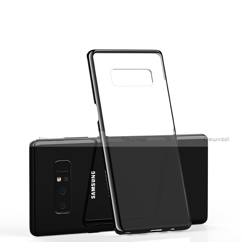 Silicone Transparent Matte Finish Frame Case R02 for Samsung Galaxy Note 8 Duos N950F Black