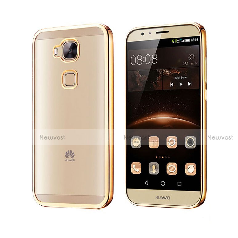 Silicone Transparent Matte Finish Frame Cover for Huawei G7 Plus Gold