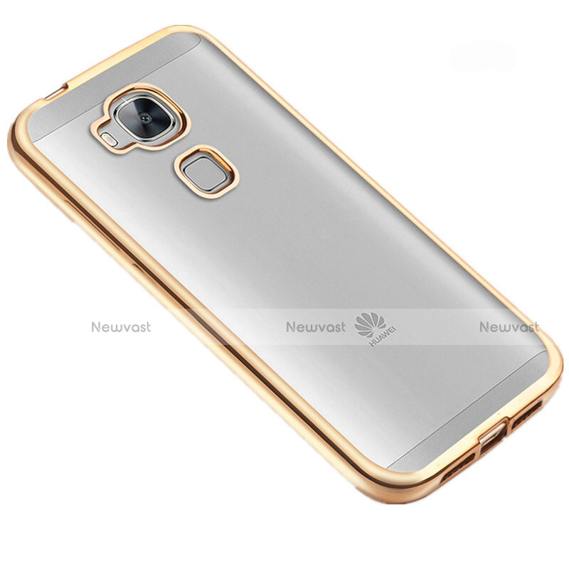 Silicone Transparent Matte Finish Frame Cover for Huawei G7 Plus Gold