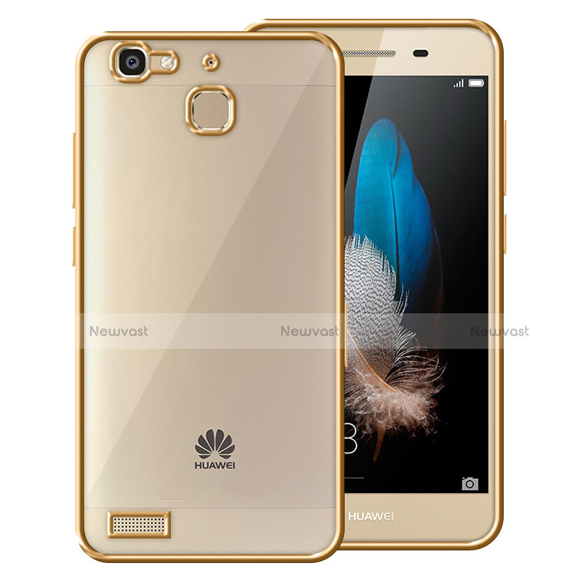 Silicone Transparent Matte Finish Frame Cover for Huawei G8 Mini Gold