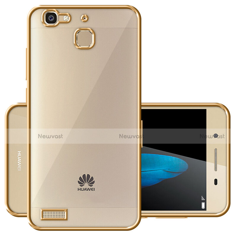 Silicone Transparent Matte Finish Frame Cover for Huawei G8 Mini Gold