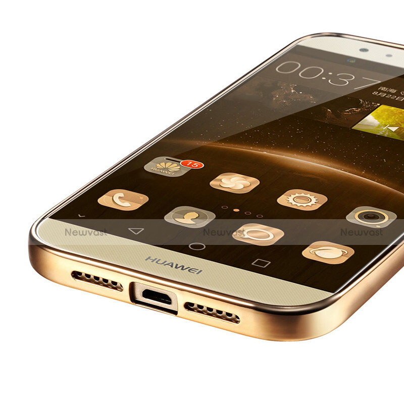 Silicone Transparent Matte Finish Frame Cover for Huawei GX8 Gold