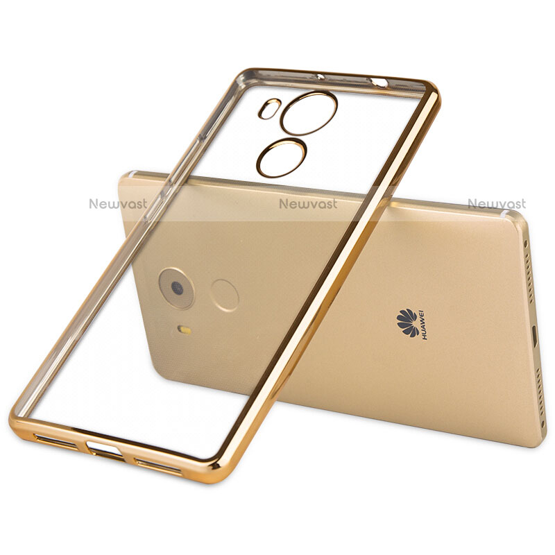 Silicone Transparent Matte Finish Frame Cover for Huawei Mate 8 Gold