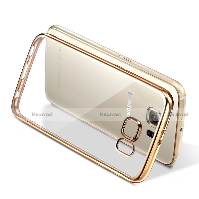 Silicone Transparent Matte Finish Frame Cover for Samsung Galaxy Note 5 N9200 N920 N920F Gold