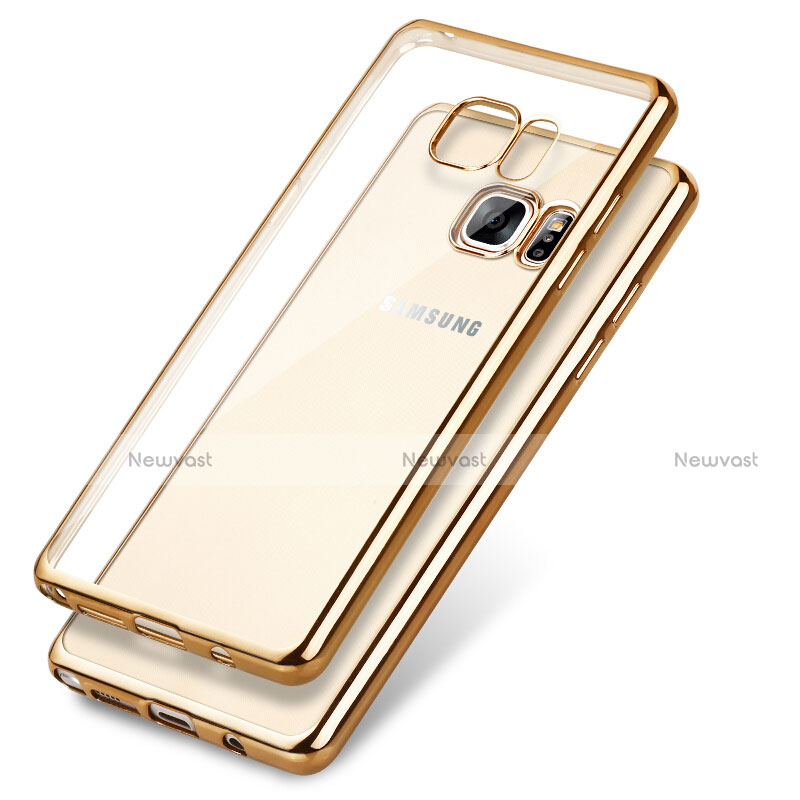 Silicone Transparent Matte Finish Frame Cover for Samsung Galaxy Note 7 Gold