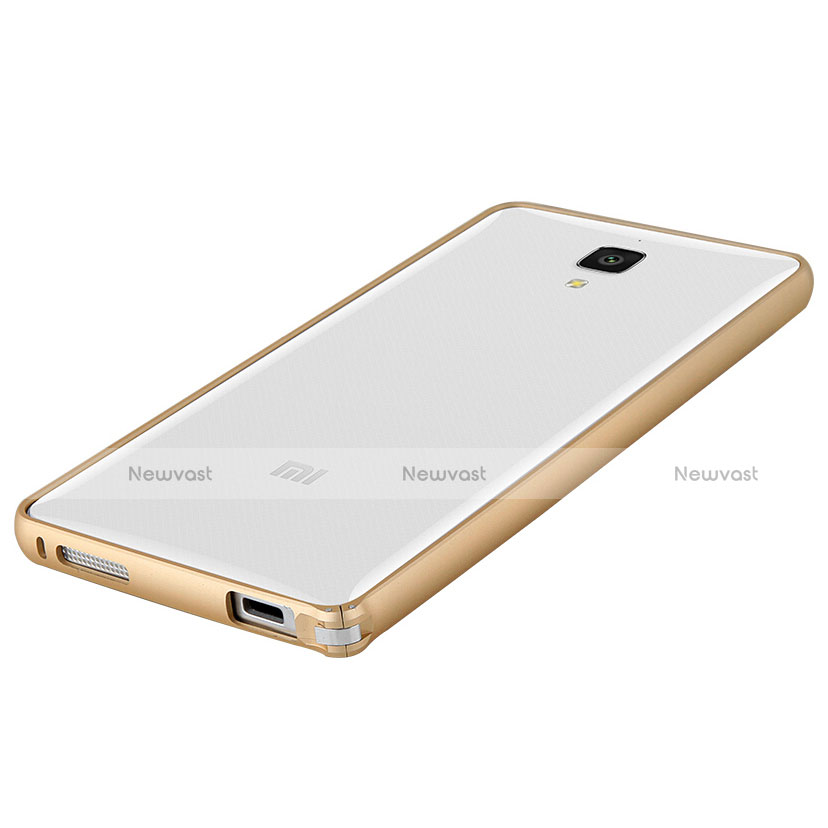 Silicone Transparent Matte Finish Frame Cover for Xiaomi Mi 4 Gold