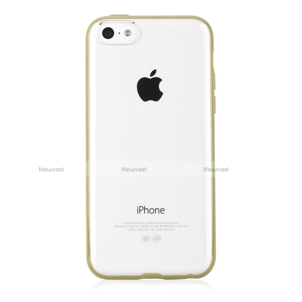 Silicone Transparent Matte Finish Frame Cover T01 for Apple iPhone 5C Yellow