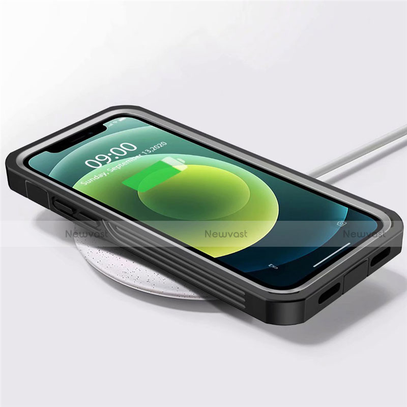 Silicone Transparent Mirror Frame Case 360 Degrees for Apple iPhone 12 Mini Black