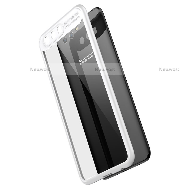 Silicone Transparent Mirror Frame Case 360 Degrees for Huawei Honor 9 Premium White