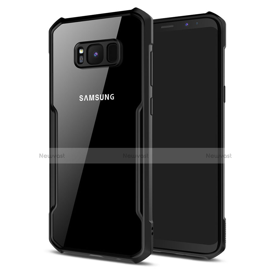 Silicone Transparent Mirror Frame Case 360 Degrees R02 for Samsung Galaxy S8 Black