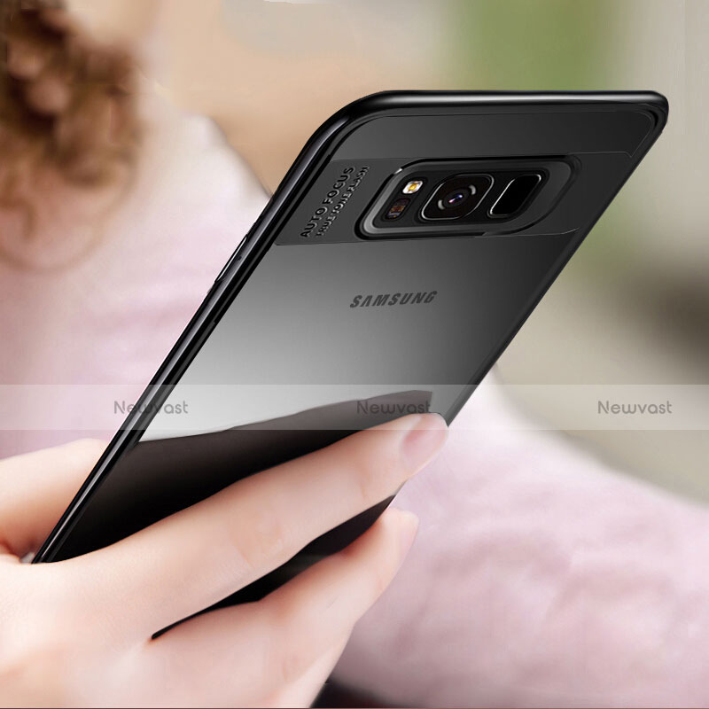 Silicone Transparent Mirror Frame Case 360 Degrees T02 for Samsung Galaxy S8 Black