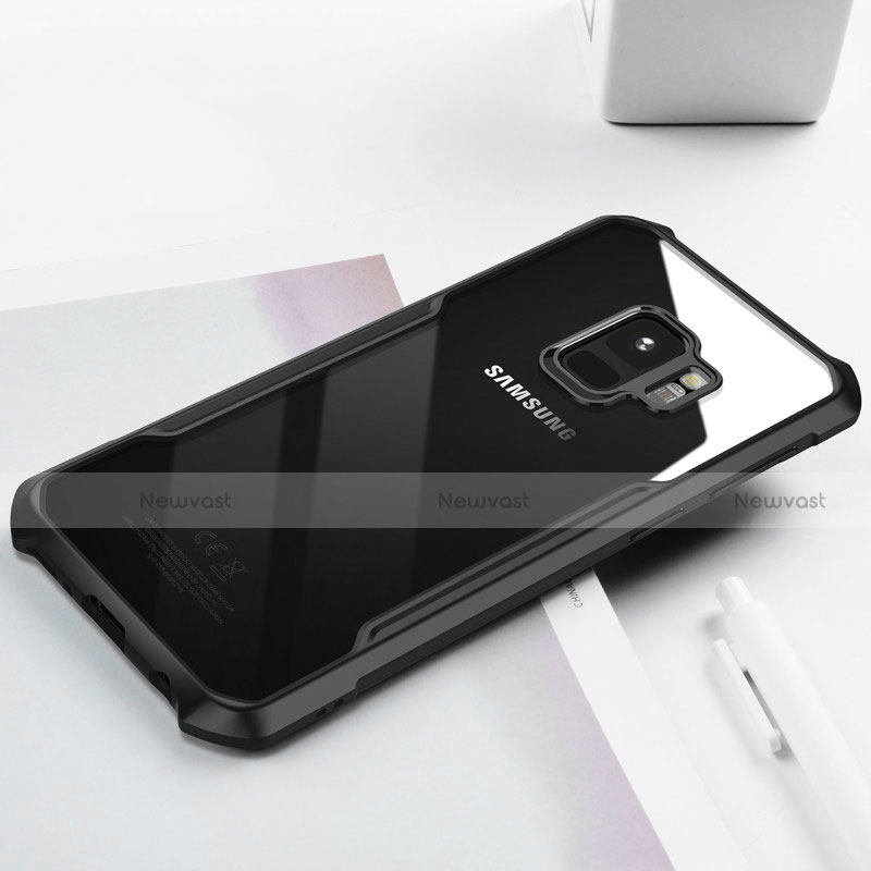 Silicone Transparent Mirror Frame Case 360 Degrees T02 for Samsung Galaxy S9 Black