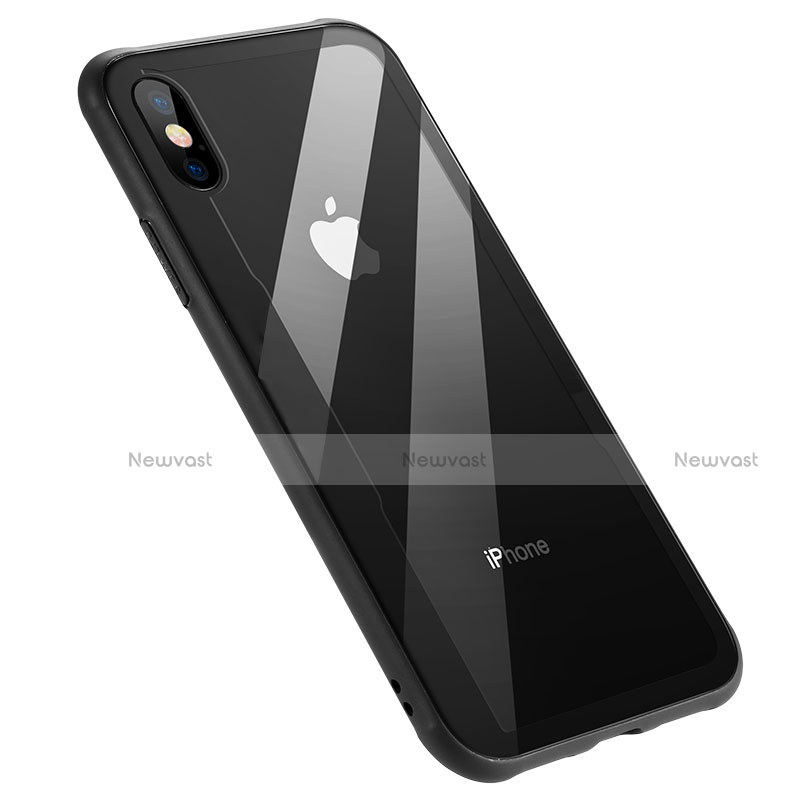 Silicone Transparent Mirror Frame Case 360 Degrees T09 for Apple iPhone Xs Black