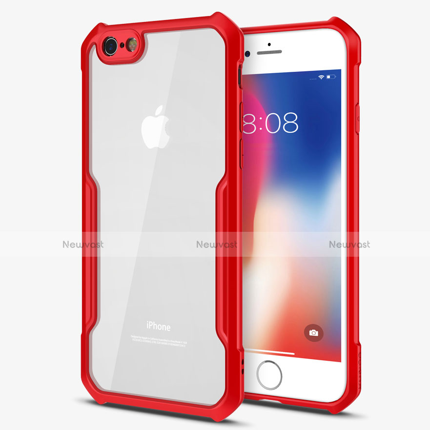 Silicone Transparent Mirror Frame Case Cover for Apple iPhone 6 Plus