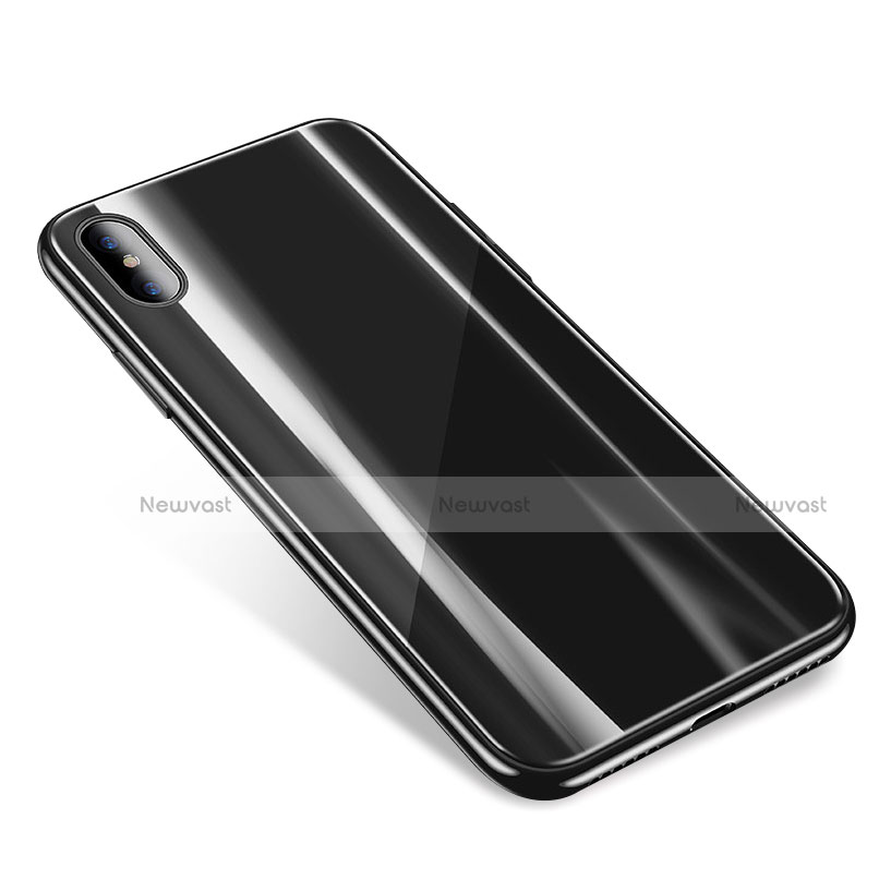 Silicone Transparent Mirror Frame Case Cover for Apple iPhone Xs Max Black