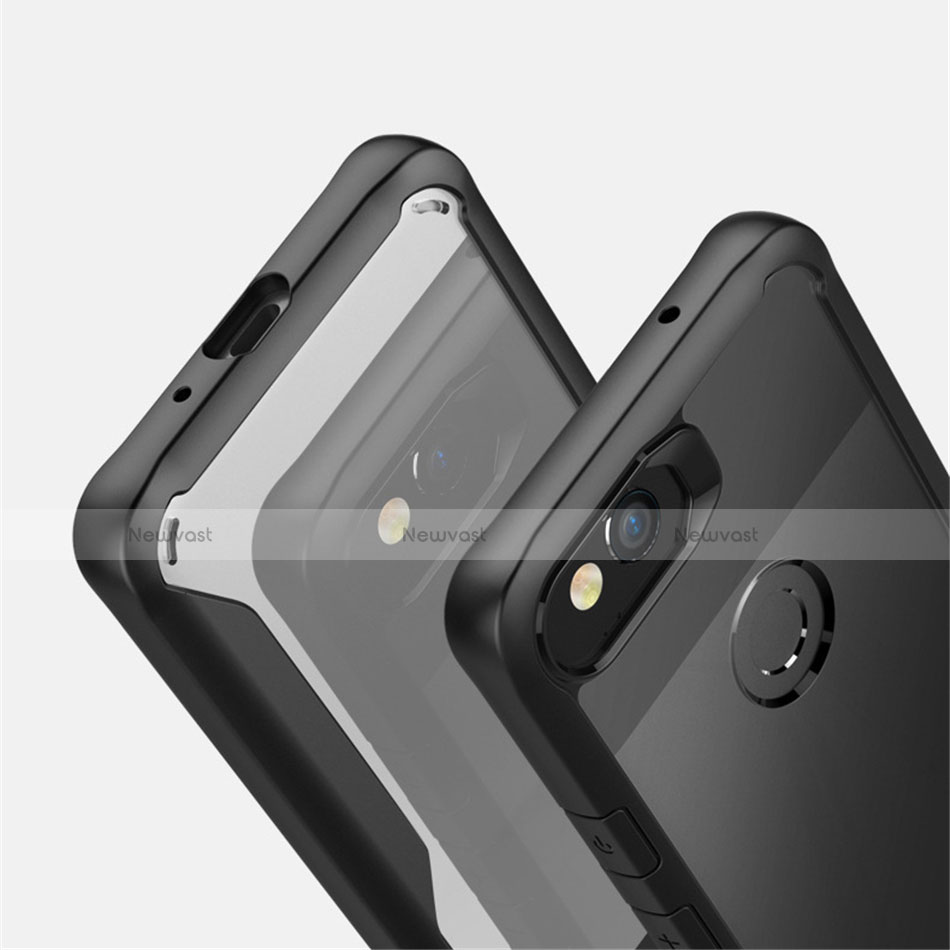 Silicone Transparent Mirror Frame Case Cover for Google Pixel 3