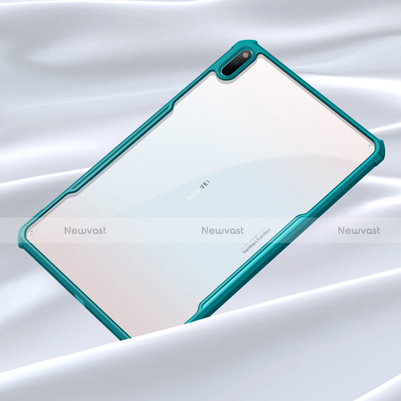 Silicone Transparent Mirror Frame Case Cover for Huawei MatePad Cyan