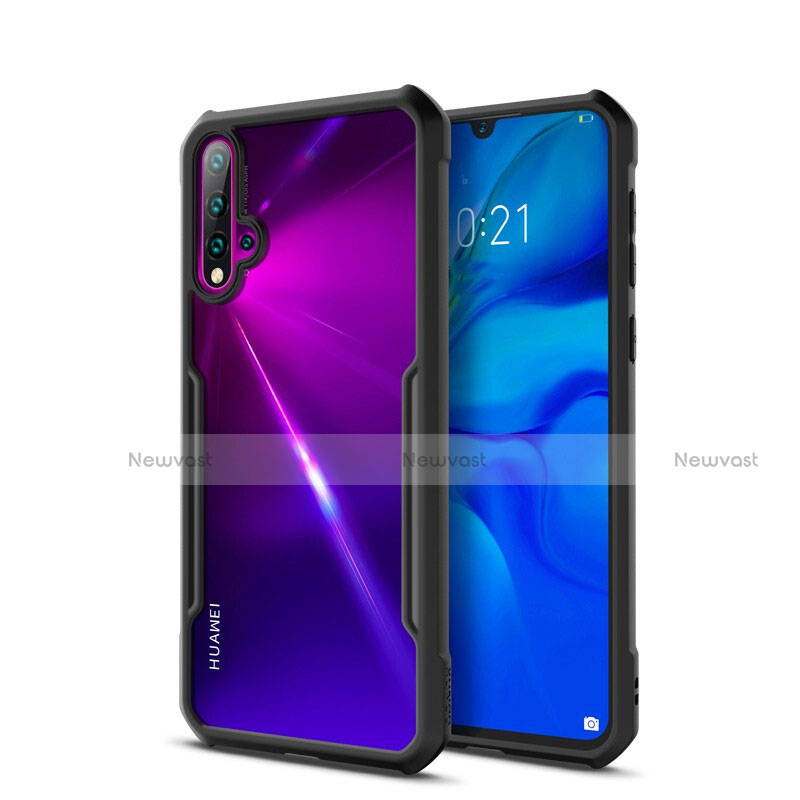 Silicone Transparent Mirror Frame Case Cover for Huawei Nova 5 Black