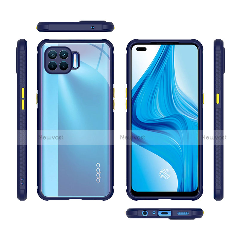 Silicone Transparent Mirror Frame Case Cover for Oppo F17 Pro