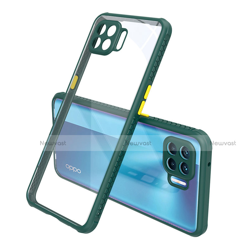 Silicone Transparent Mirror Frame Case Cover for Oppo Reno4 Lite