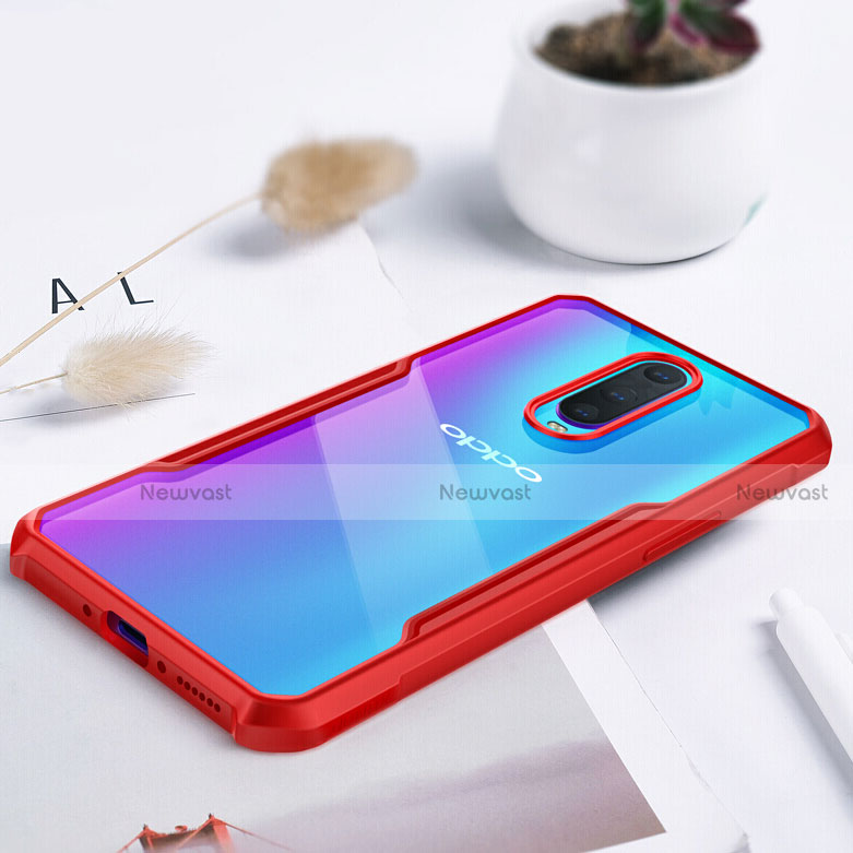 Silicone Transparent Mirror Frame Case Cover for Oppo RX17 Pro Red