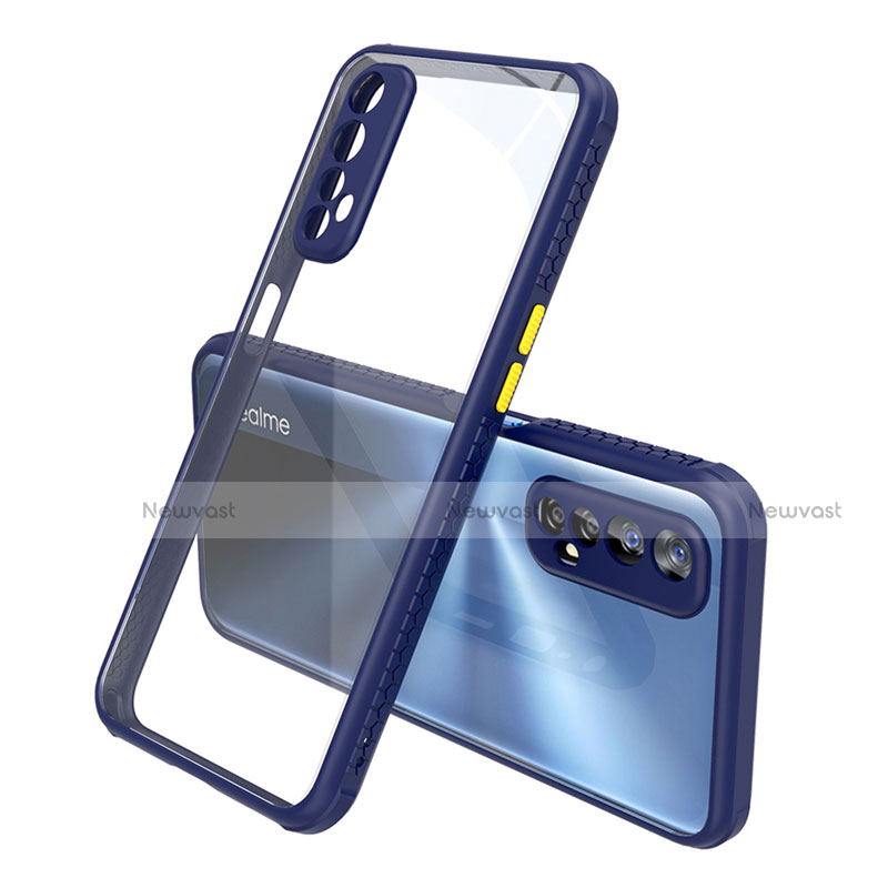 Silicone Transparent Mirror Frame Case Cover for Realme 7