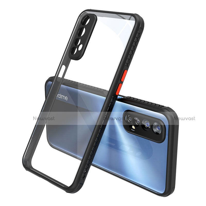 Silicone Transparent Mirror Frame Case Cover for Realme 7