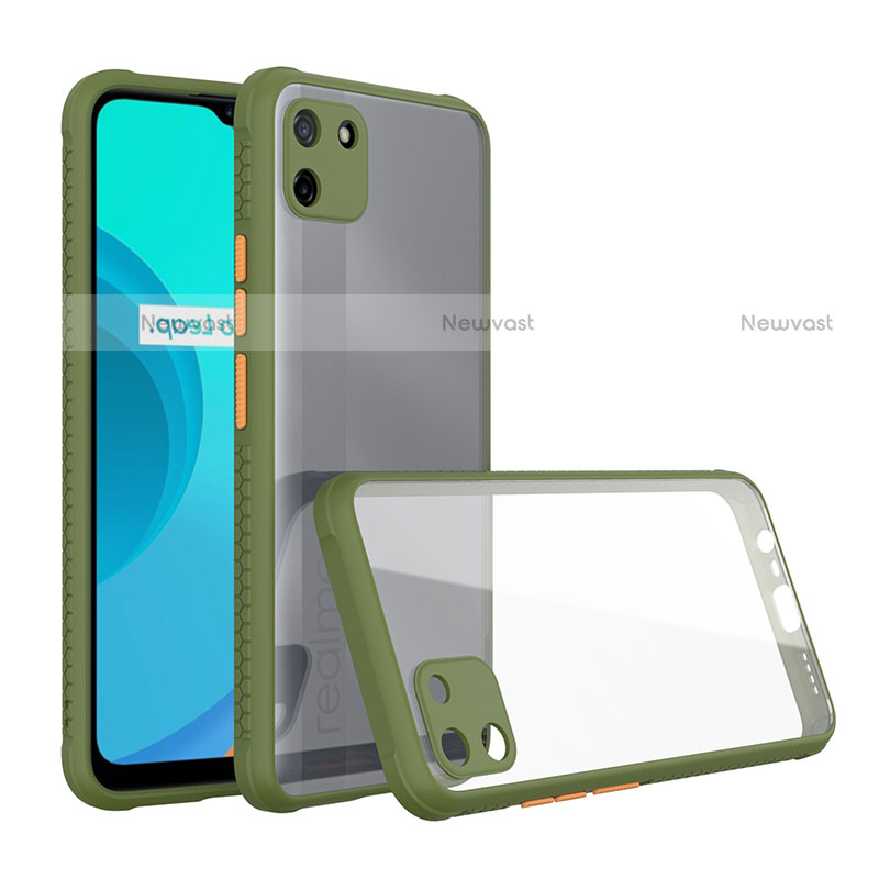 Silicone Transparent Mirror Frame Case Cover for Realme C11