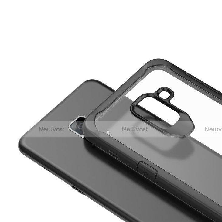 Silicone Transparent Mirror Frame Case Cover for Samsung Galaxy A6 (2018) Dual SIM