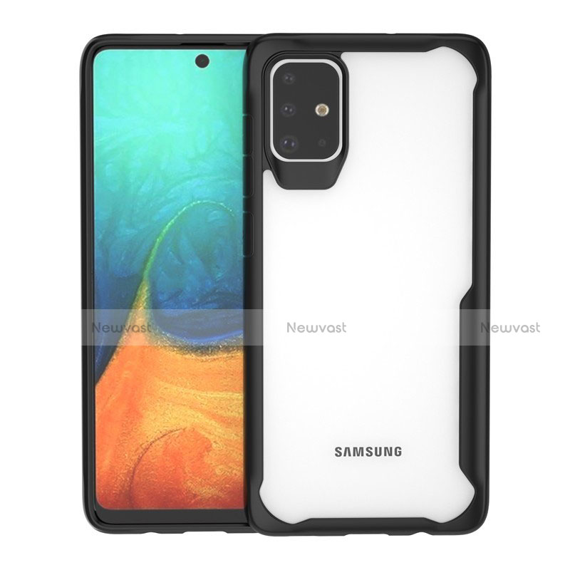 Silicone Transparent Mirror Frame Case Cover for Samsung Galaxy A71 5G Black