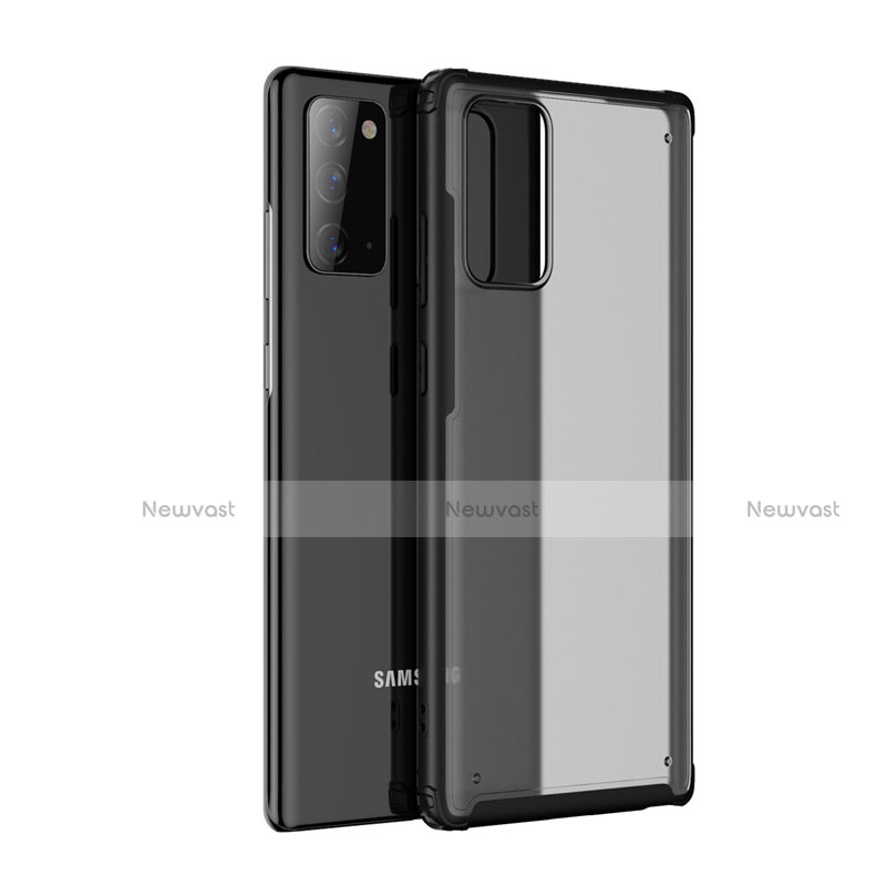 Silicone Transparent Mirror Frame Case Cover for Samsung Galaxy Note 20 Plus 5G Black