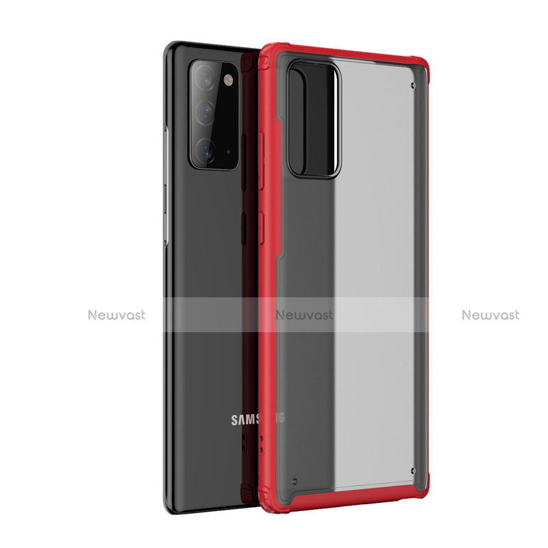 Silicone Transparent Mirror Frame Case Cover for Samsung Galaxy Note 20 Plus 5G Red