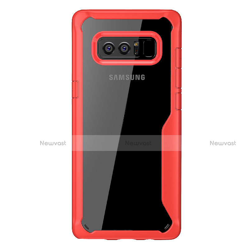 Silicone Transparent Mirror Frame Case Cover for Samsung Galaxy Note 8