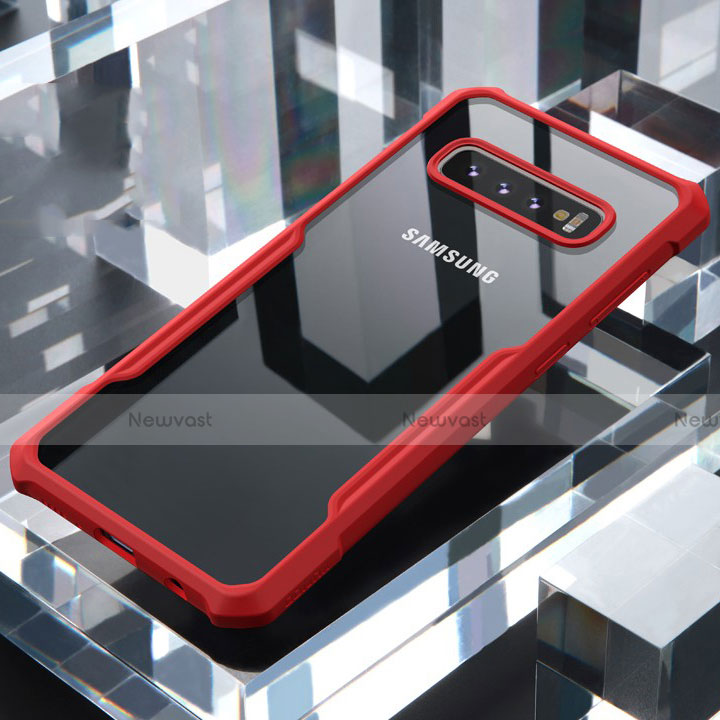 Silicone Transparent Mirror Frame Case Cover for Samsung Galaxy S10 5G Red