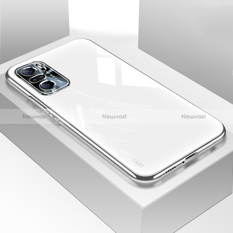 Silicone Transparent Mirror Frame Case Cover for Xiaomi Mi 11i 5G White