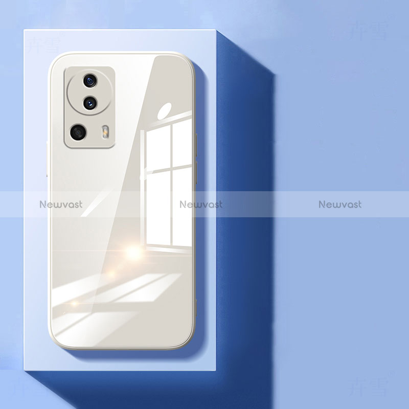 Silicone Transparent Mirror Frame Case Cover for Xiaomi Mi 12 Lite NE 5G White