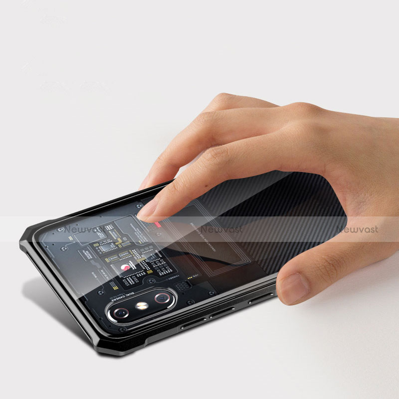 Silicone Transparent Mirror Frame Case Cover for Xiaomi Mi 8 Pro Global Version