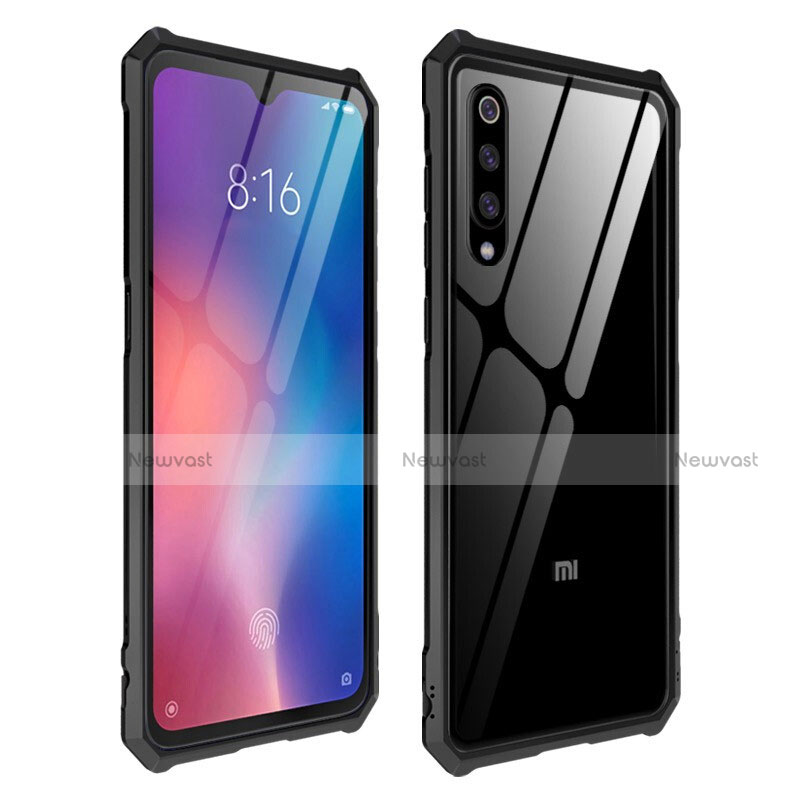 Silicone Transparent Mirror Frame Case Cover for Xiaomi Mi 9 Black