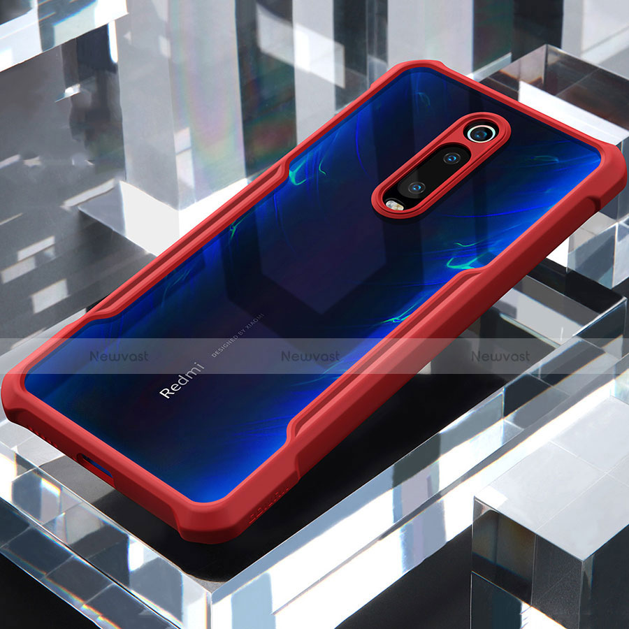 Silicone Transparent Mirror Frame Case Cover for Xiaomi Mi 9T Pro Red