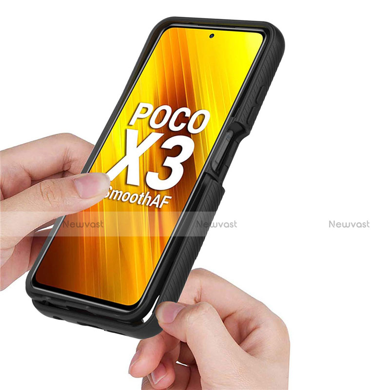 Silicone Transparent Mirror Frame Case Cover for Xiaomi Poco X3 NFC Black