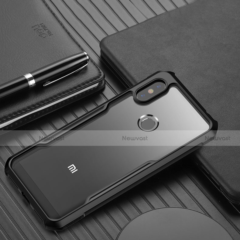 Silicone Transparent Mirror Frame Case Cover for Xiaomi Redmi Note 6 Pro Black