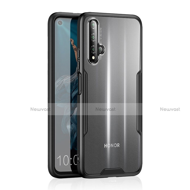 Silicone Transparent Mirror Frame Case Cover H01 for Huawei Honor 20S Black